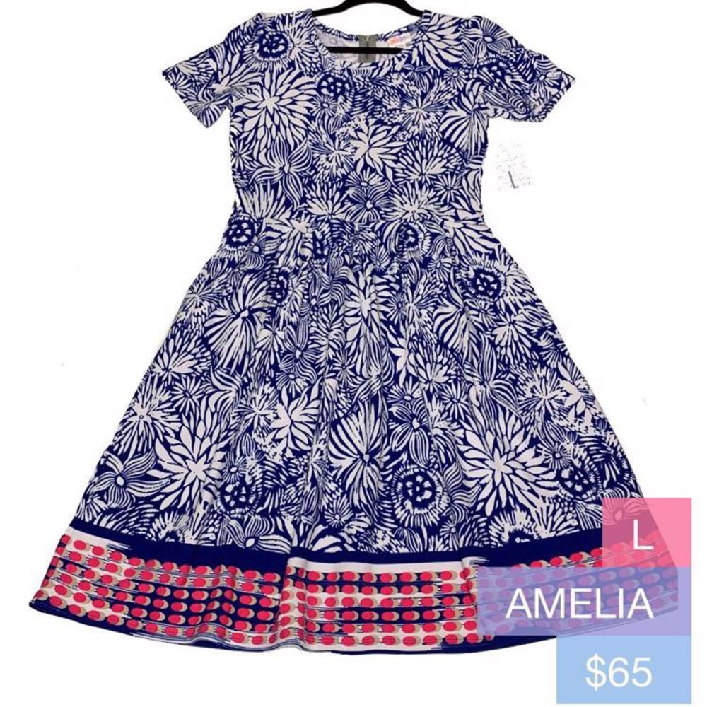 LuLaRoe Amelia Dress Ombré Dipped Rare Large